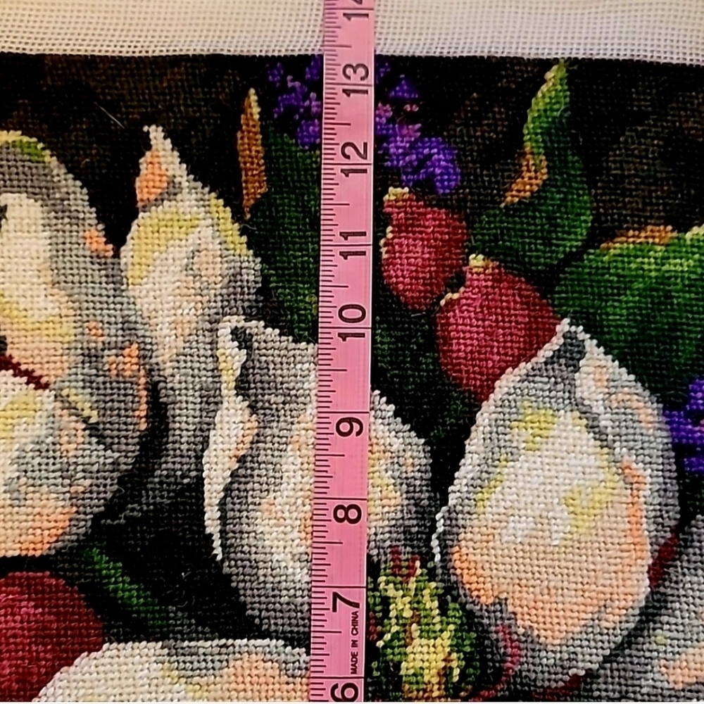 Vibrant Floral Needlepoint Art - Picture 5 of 5